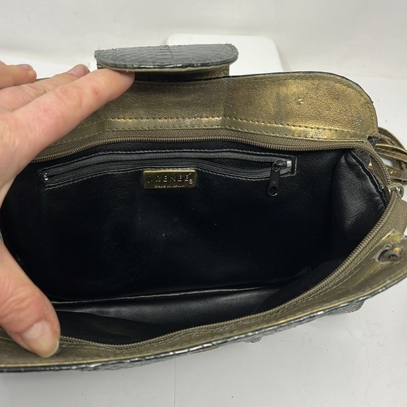 J Renee Gray Green Python Zip Top Vintage Clutch Shoulder Bag - Picture 13 of 14